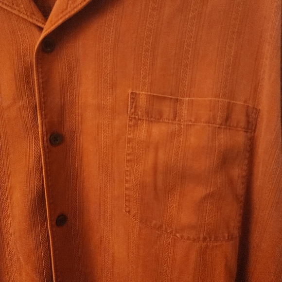 Tommy Bahama Martini Glass 100% Silk Rust Orange Longsleeve Shirt Mens XXL - Picture 2 of 10